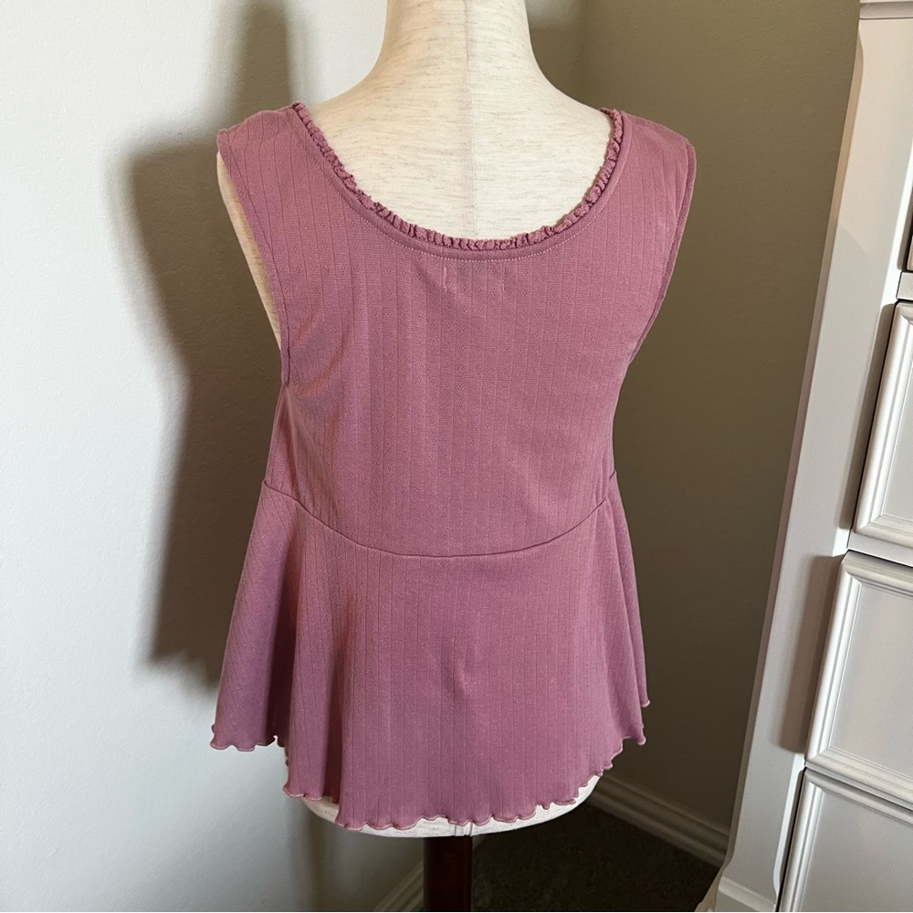 Mauve Ruffled Tank Top - Picture 5 of 7